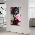 Colorful ABSTRACT WOMAN Afrocentric Canvas Wall ART