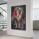 Lion Abstract Canvas Wall Art, 70 x 100 Approx Modern Decor, Large, Wall Hanging, Abstract, Pop Art, Living Room, Bedroom, Art Print