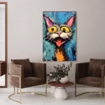 Funny Animal Cat Print CANVAS Wall Art