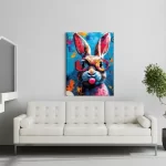 Funny Animal RABBIT Print CANVAS Wall Art