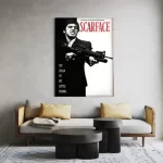 Scar face , Al Pacino,Culture ART, Movies and Incon Photo Print Canvas Wall Art for Living Room Decor